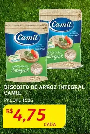 Assaí Atacadista Biscoito de Arroz Integral Camil 150g oferta