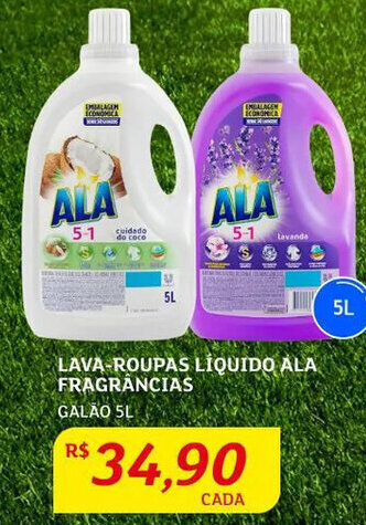 Assaí Atacadista Lava roupas Líquido Ala Frag. 5L oferta