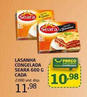 Cooper Lasanha congelada seara cada oferta