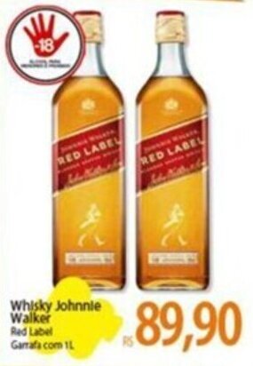 Atacadão Whisky Johnnie Walker Red Label 1L oferta