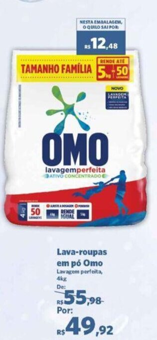 Sam's Club Lava roupas em pó Omo 4kg oferta