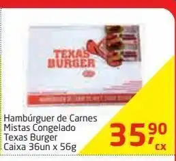 Tenda Atacado Hambúrguer de carnes mistas congelado texas burger caixa 36un x 56g oferta