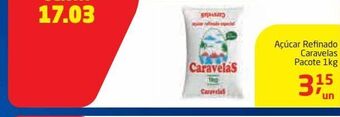 Tenda Atacado Açúcar refi nado caravelas pacote 1kg oferta