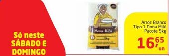 Tenda Atacado Arroz branco tipo 1 dona milú pacote 5kg oferta
