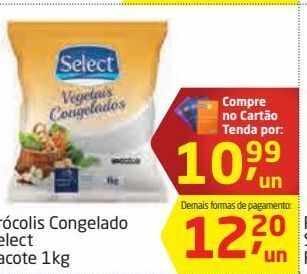 Tenda Atacado Brócolis congelado select pacote 1kg oferta