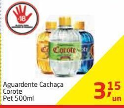 Aguardente cachaça corote pet 500ml