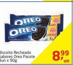 Tenda Atacado Biscoito recheado sabores oreo pacote 3un x 90g oferta