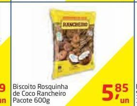 Tenda Atacado Biscoito rosquinha de coco rancheiro pacote 600g oferta