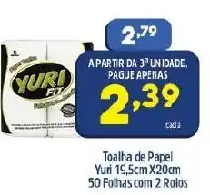 Toalha de Papel Yuti 19.5cm x 20cm 50folhas com 2 rolos