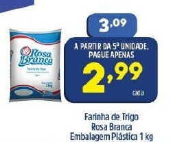 Arena Atacado Farinha de Trigo Rosa Branca Embalagem Plastica 1kg oferta