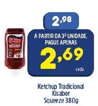 Arena Atacado Ketchup Tradicional Kisabor Squeeze 380g oferta