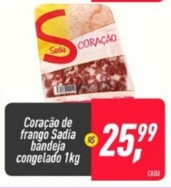 Frangolândia Coracao de Frango Sadia bandeja congelado 1kg oferta