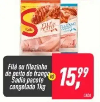Frangolândia File ou filezinho de peito de frango Sadia pacote congelado 1kg oferta