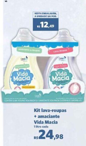 Sam's Club Kit lava roupas + Amaciante Vida Macia 1L oferta