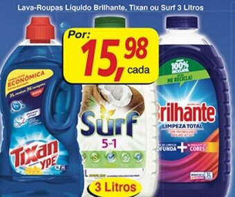 Supermercados Guanabara Lava roupas Liquido Brilhante, Tixan ou Surf 3L oferta