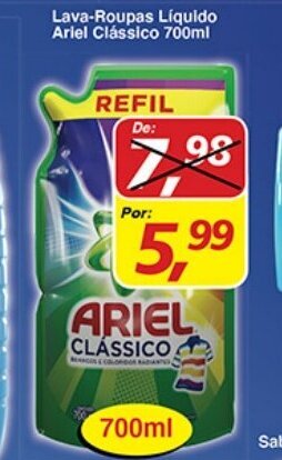 Supermercados Guanabara Lava roupas Liquido Ariel Classico 700ml oferta
