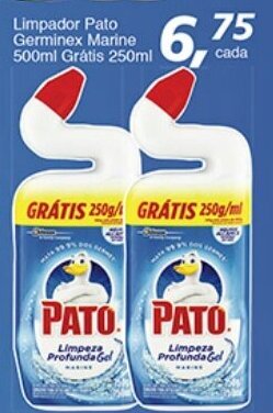 Supermercados Guanabara Limpador Pato Germinex marine 500ml gratis 250ml oferta