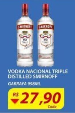 Assaí Atacadista Vodka Nacional Triple Distilled Smirnoff 998ml oferta
