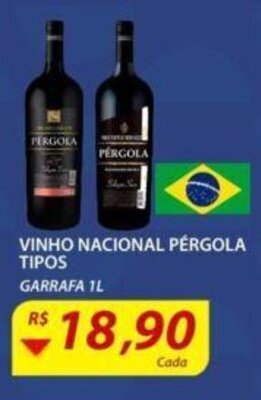 Assaí Atacadista Vinho Nacional Pérgola Tipos 1L oferta