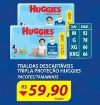 Assaí Atacadista Fraldas Descartáveis Tripla Proteção Huggies oferta