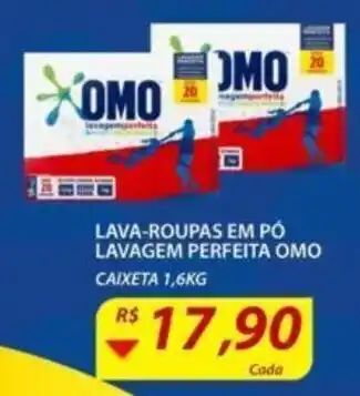 Assaí Atacadista Lava roupas em pó Lavagem Perfeita Omo 1.6kg oferta