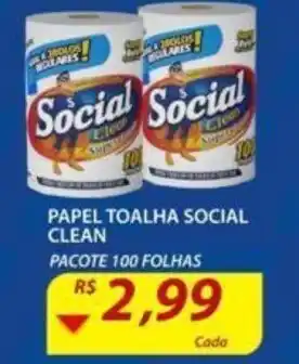 Papel Toalha Social Clean 100 folhas