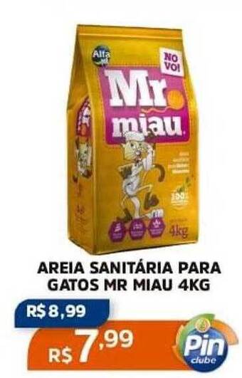 Pinheiro Supermercado Areia sanitária para gatos mr miau oferta