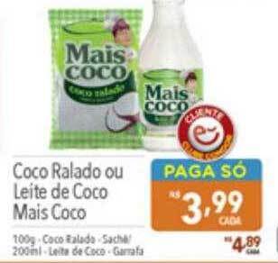 Coco ralado ou leite de coco mais coco