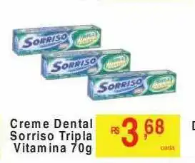 Creme dental sorriso tripla vitamina