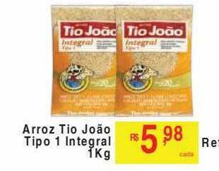 Abevê Supermercados Arroz tio joão tipo 1 integral oferta