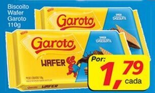 Supermercados Guanabara Biscoito Wafer Garoto 110g oferta