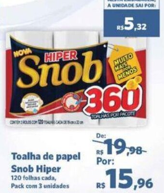 Sam's Club Toalha de Papel Snob Hiper 3 unidades oferta