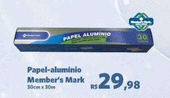 Sam's Club Papel Alumínio Member's Mark 30cm x 30m oferta