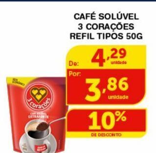 Roldão Café solúvel 3 corações 50g oferta