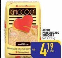Mercantil Rodrigues Arroz parbolizado emoções tipo 2 1kg oferta