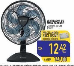 Mercantil Rodrigues Ventilador de mesa cadence 40cm oferta