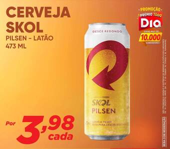 Dia Cerveja skol pilsen - latão oferta
