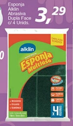 Supermercados Guanabara Esponja Alklin Abrasiva Dupla Face c/4 unids. oferta