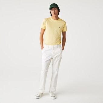 Lacoste Camiseta masculina em jérsei de algodão pima com gola redonda oferta