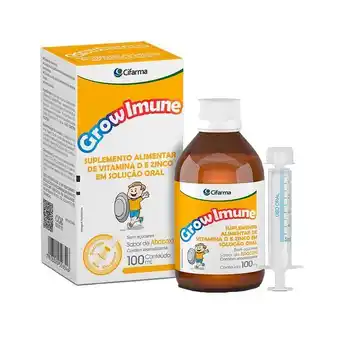Drogaria Santa Marta Grow imune solução oral sabor abacaxi de 100ml oferta