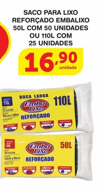 Roldão Sacos de lixo embalixo 50l 50un oferta