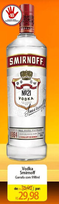 Atacadão Vodka Smirnoff 998ml oferta