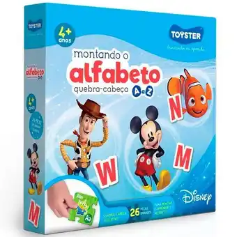Ri Happy Quebra cabeça infantil montando o alfabeto 26 peças disney oferta
