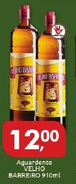 Aguardente Velho Barreiro 910ml