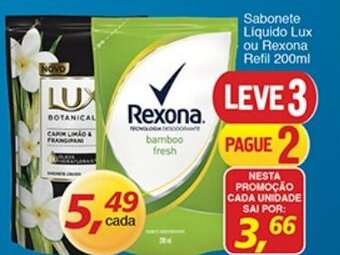Supermercados Guanabara Sabonete Liquido Lux ou Rexona Refil 200ml oferta