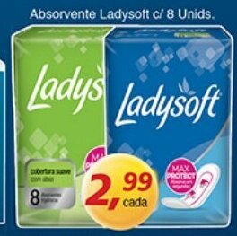 Supermercados Guanabara Absorvente Ladysoft c/ 8 unids oferta