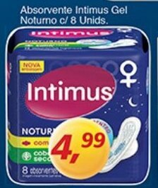 Supermercados Guanabara Absorvente Intimus Gel Noturno c/ 8 unids. oferta