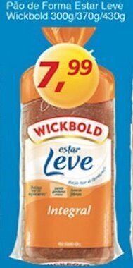 Supermercados Guanabara Pao de Forma Estar Leve Wickbold 300g/370g/430g oferta