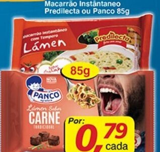 Supermercados Guanabara Macarrao Instantaneo Predilecta ou Panco 85g oferta