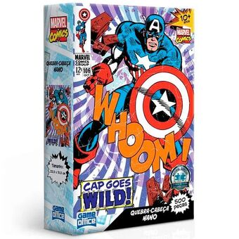 Quebra cabeça nano capitão américa 500 peças marvel comics